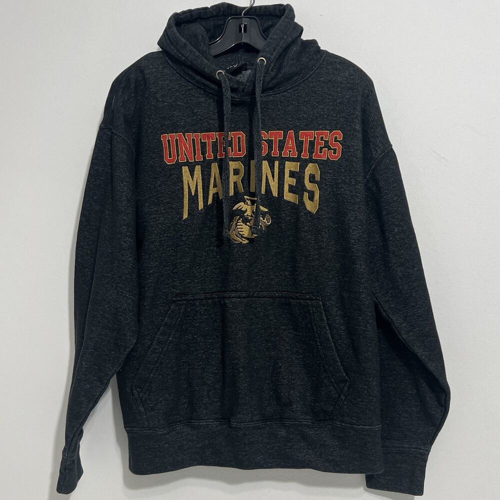 Valani Size M United States Marines w/ Eagle Globe Anchor Hooded Sweatshirt